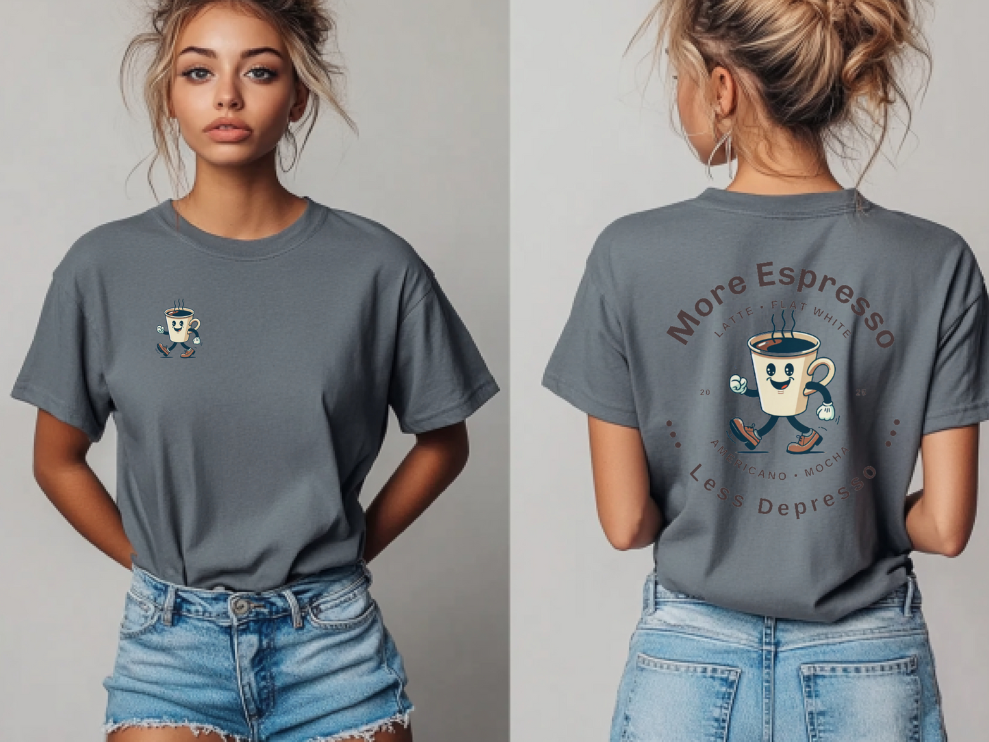 Coffee Lovers Tee,  'More Espresso, Less Depresso', Espresso Depresso, Aesthetic Tee for Coffee Lovers & Baristas, Retro Coffee Graphic Tee