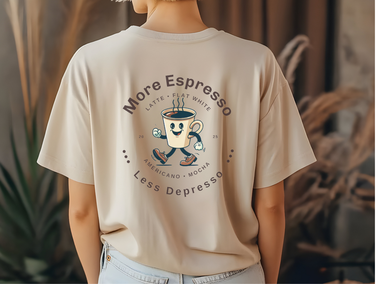 Coffee Lovers Tee,  'More Espresso, Less Depresso', Espresso Depresso, Aesthetic Tee for Coffee Lovers & Baristas, Retro Coffee Graphic Tee