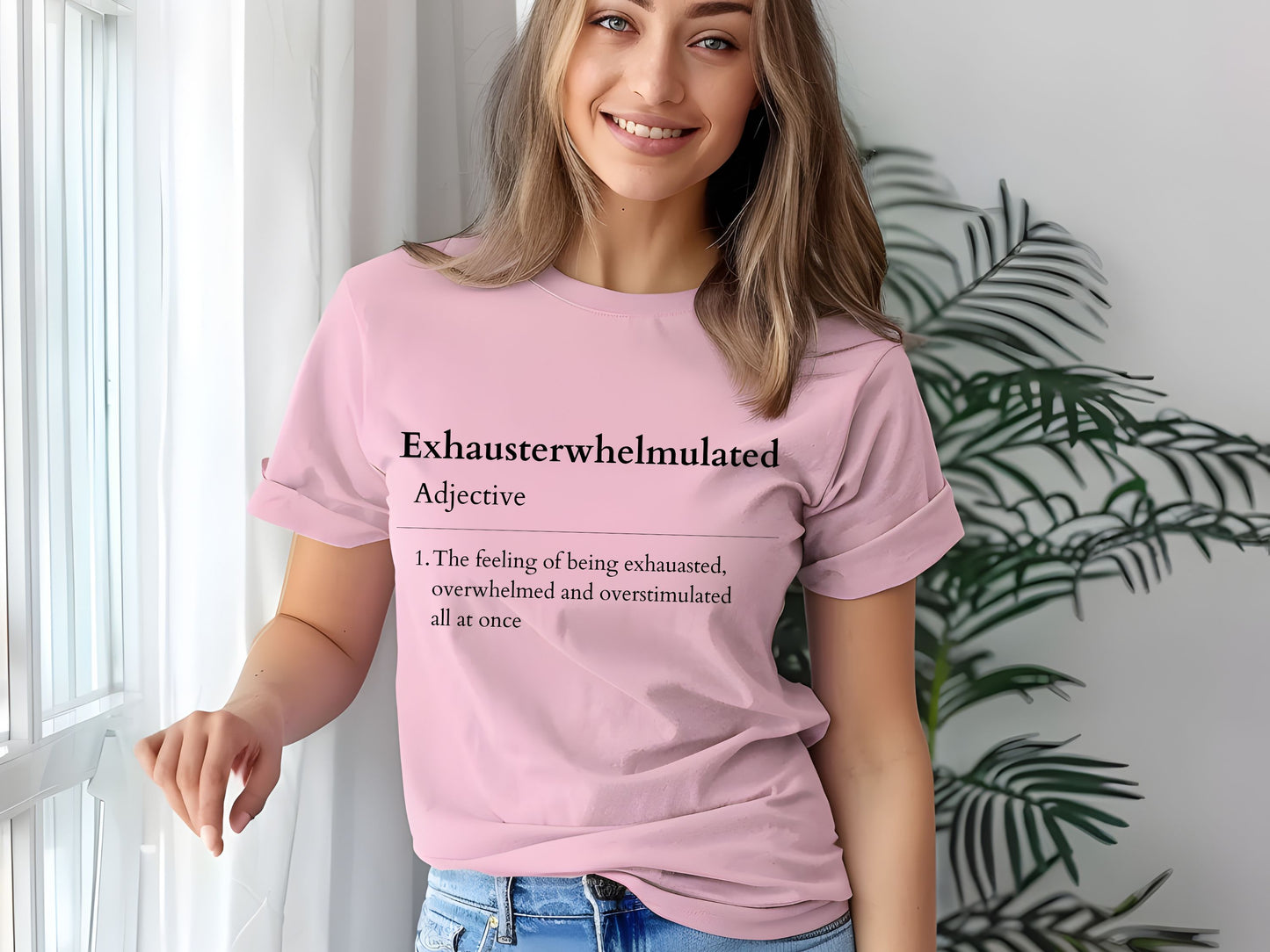 Funny Mom Dictionary Definition Shirt, Exhausterwhelmulated Definition Shirt, Exhausted Overwhelmed Overstimulated Tee, Humorous Graphic